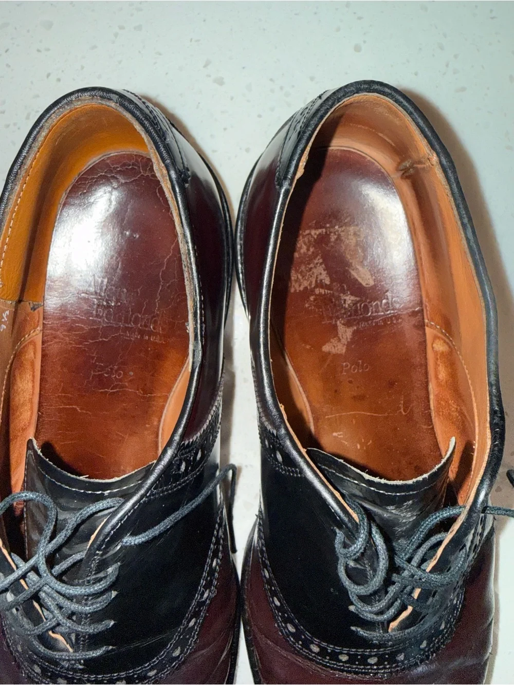 Allen Edmonds Two-Tone Burgundy and Black Leather Oxfords
